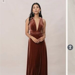 Revelry Dusty Rose Velvet Dylan Dress